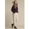 Red Button slim fit casual corduroy broek - ecru
