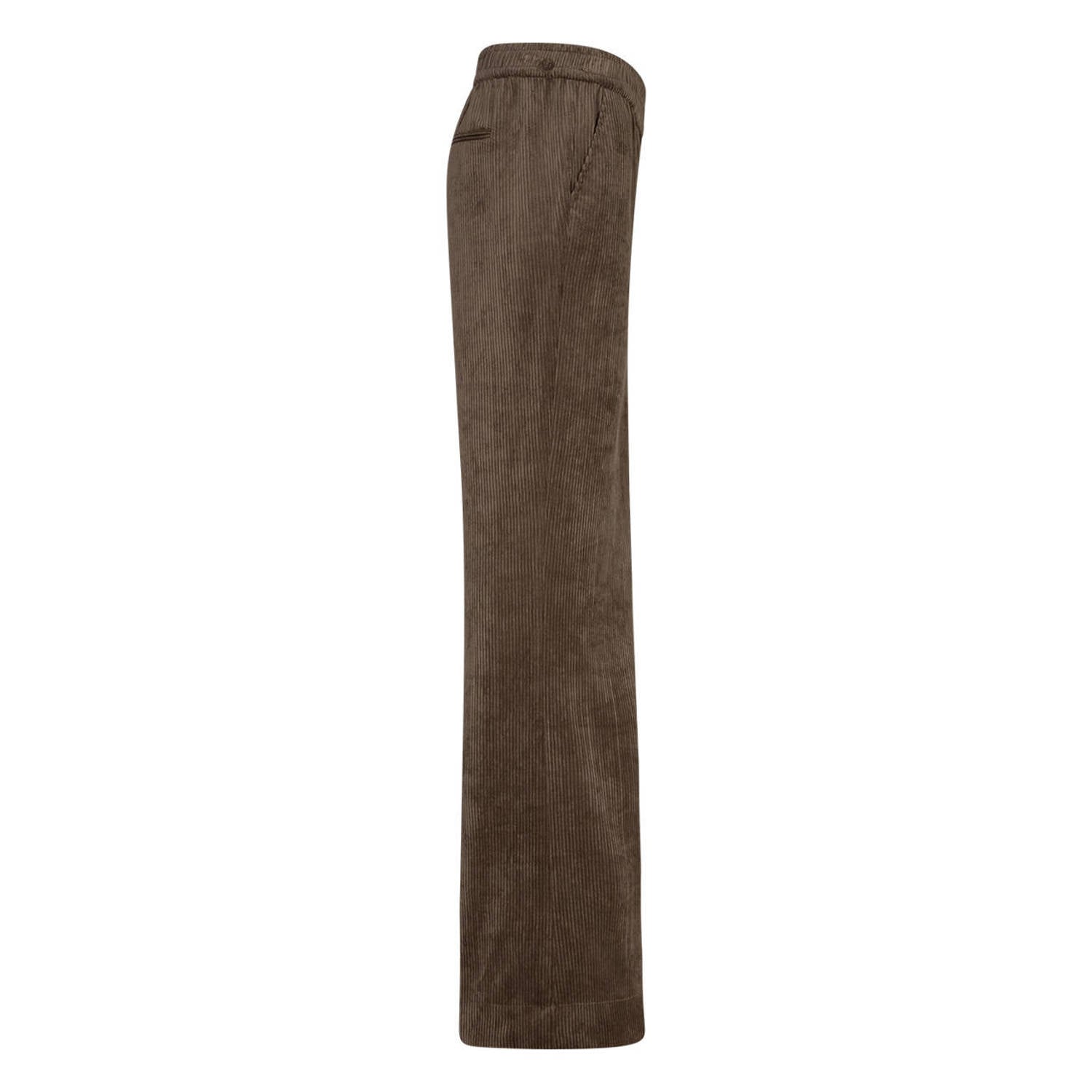 Red Button corduroy wide leg palazzo broek mud