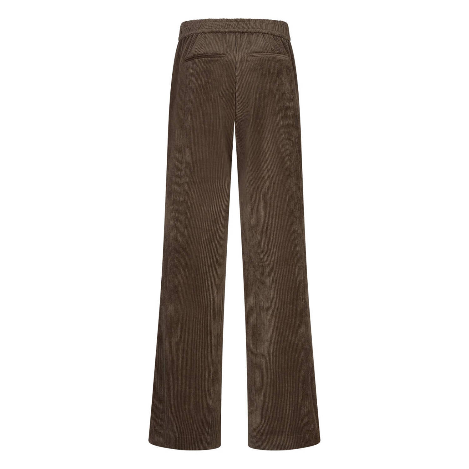 Red Button corduroy wide leg palazzo broek mud