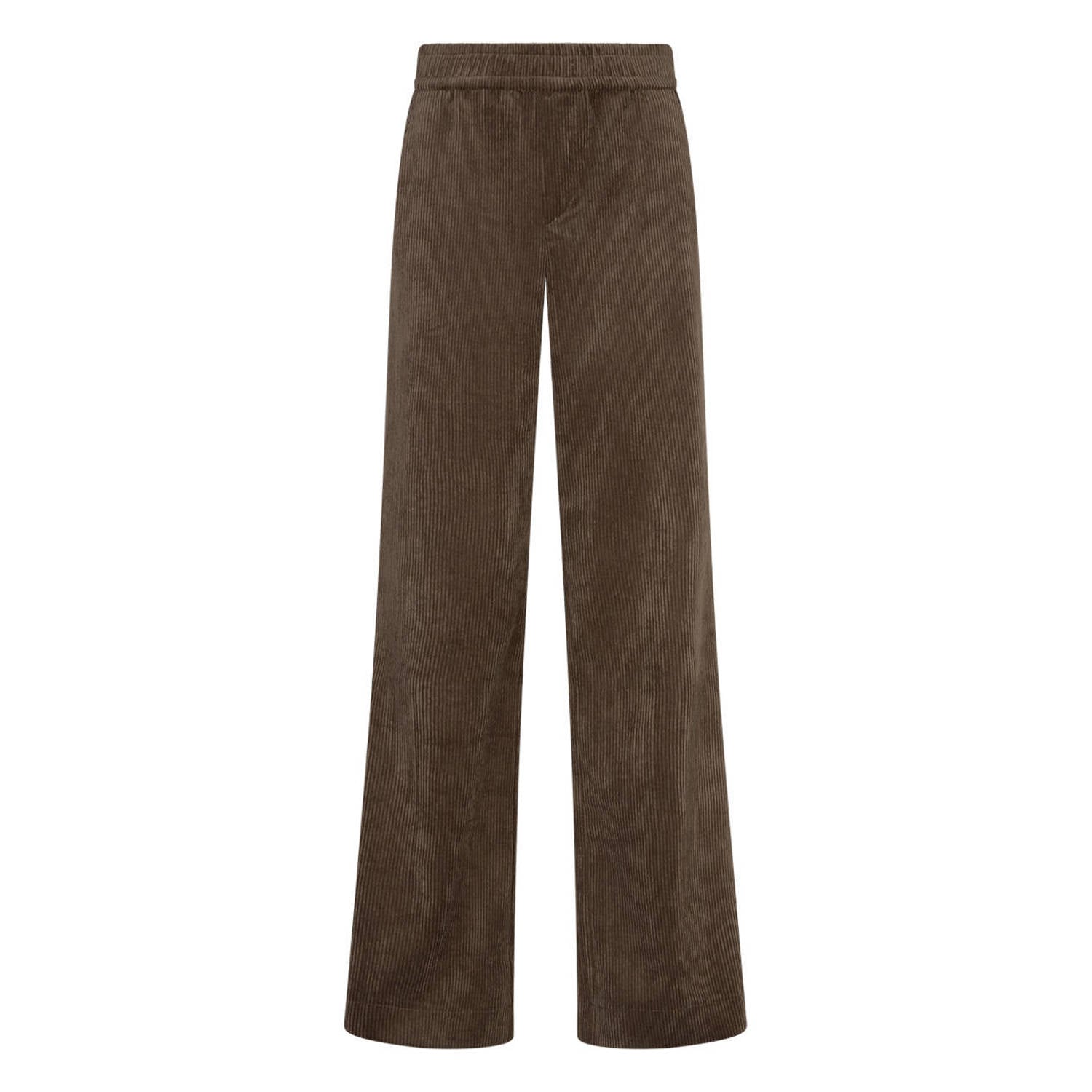 Red Button corduroy wide leg palazzo broek mud
