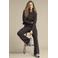 Red Button wide leg gebreide gestreepte palazzo broek met ceintuur - donkerbruin