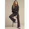Red Button wide leg gebreide gestreepte palazzo broek met ceintuur - donkerbruin