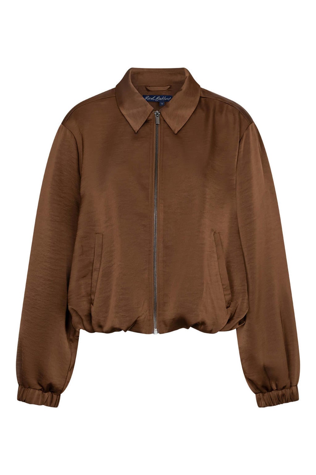Red Button satijnen jacket met plooien - bruin