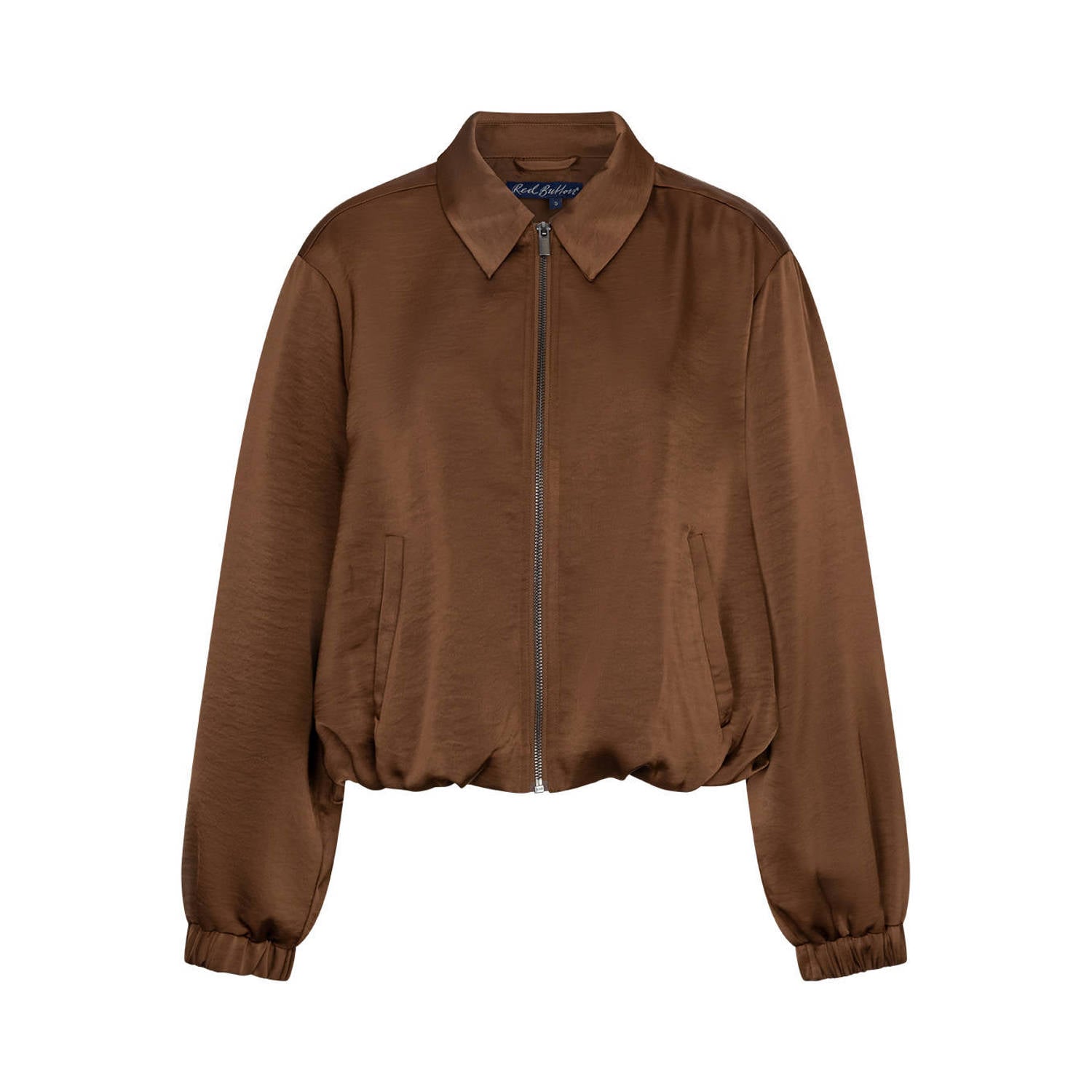 Red Button satijnen jacket met plooien bruin