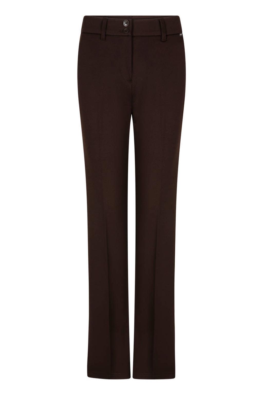 Donkerblauwe dames Red Button slim fit broek van polyamide met regular waist en effen