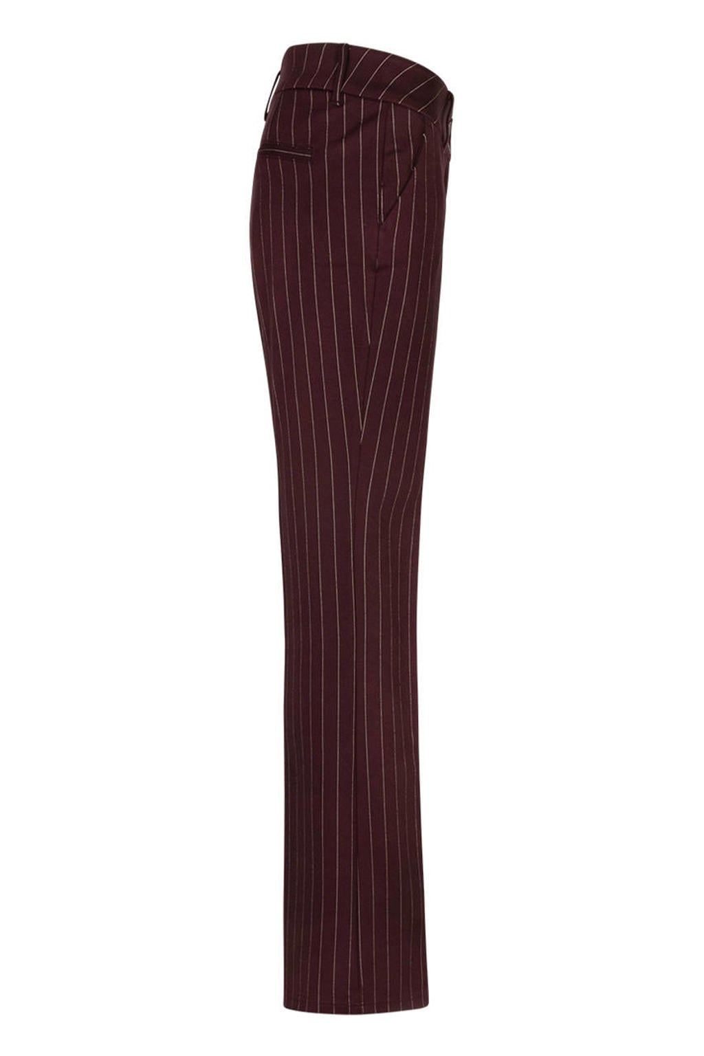 Red Button gestreepte gebreide flared broek - burgundy