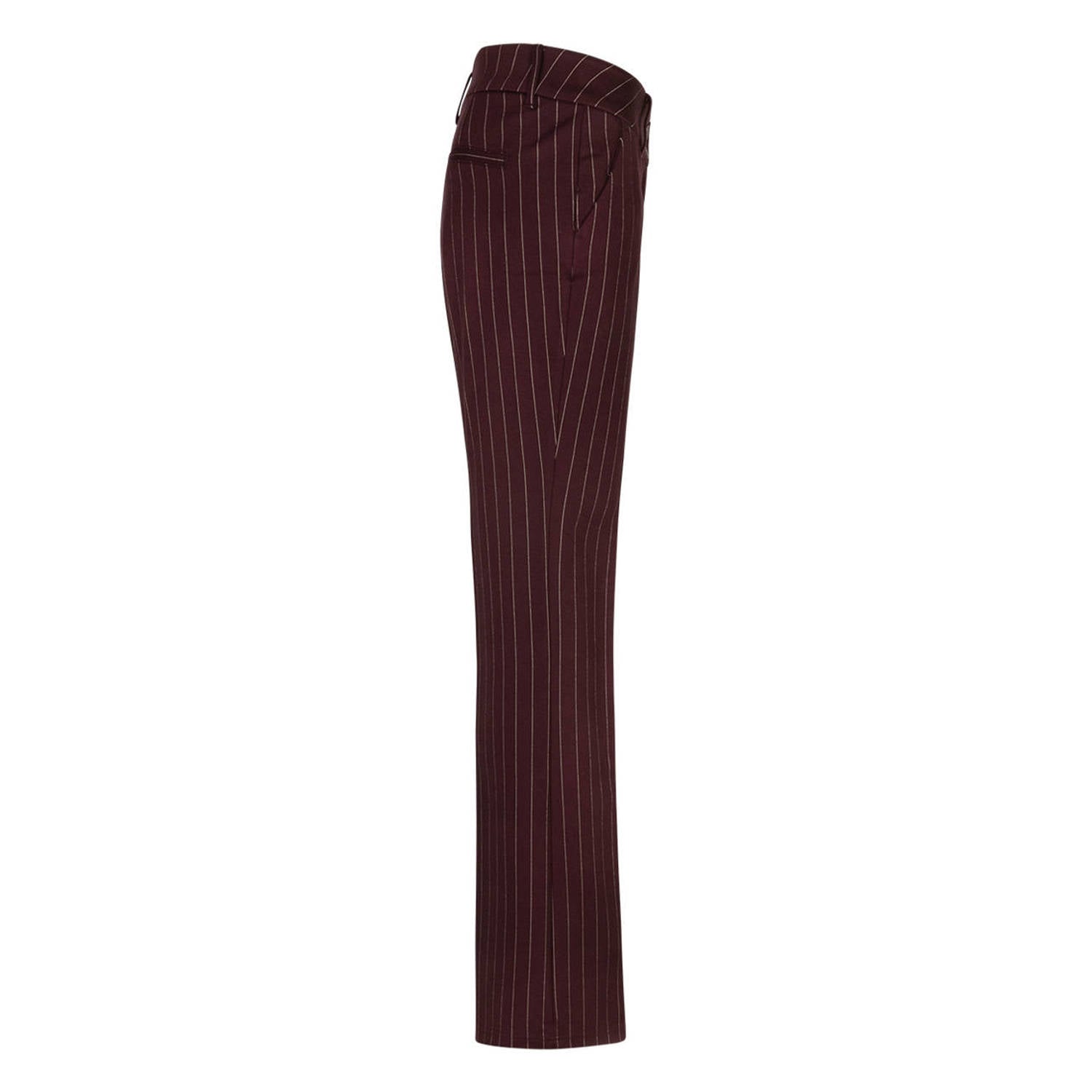 Red Button gestreepte gebreide flared broek burgundy