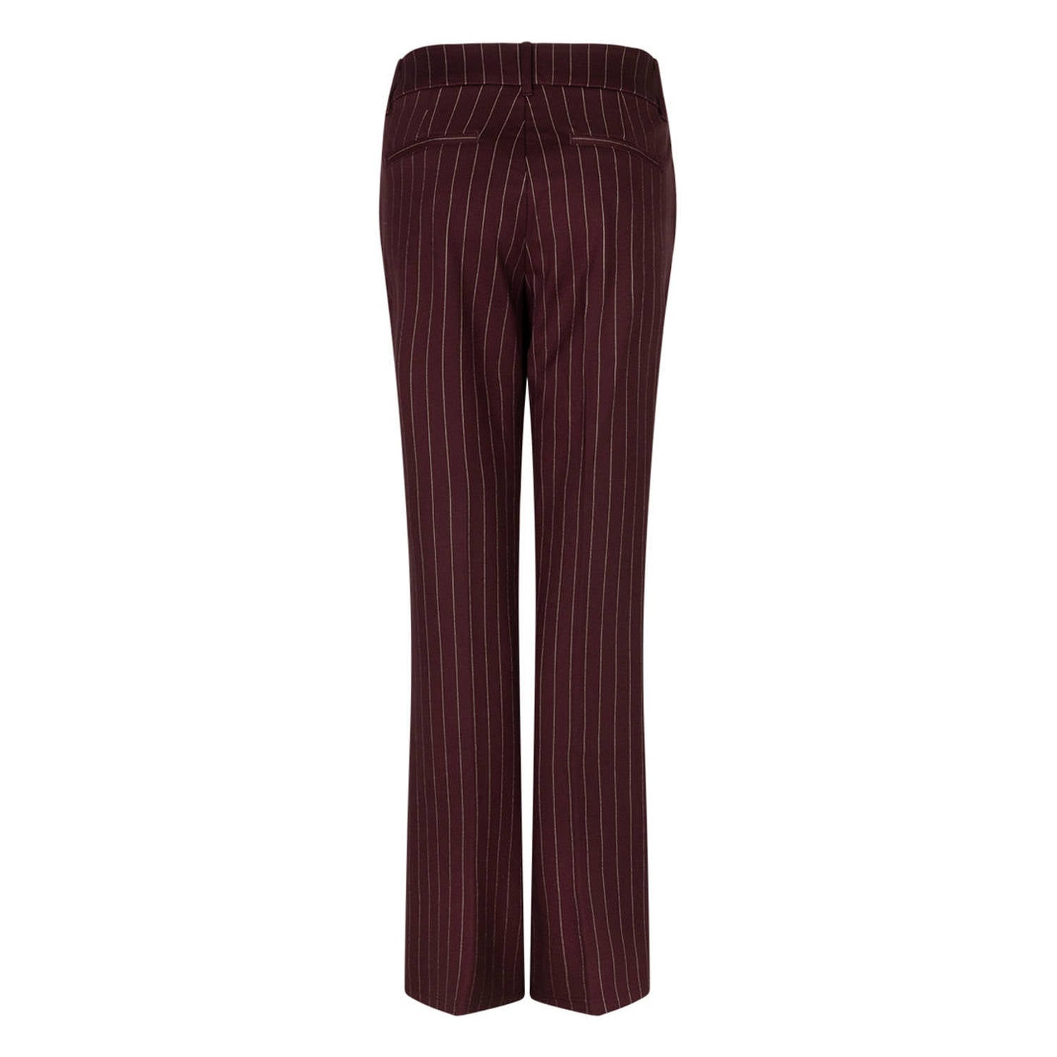 Red Button gestreepte gebreide flared broek burgundy