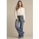 Red Button wide leg jeans met ceintuur - medium blue denim