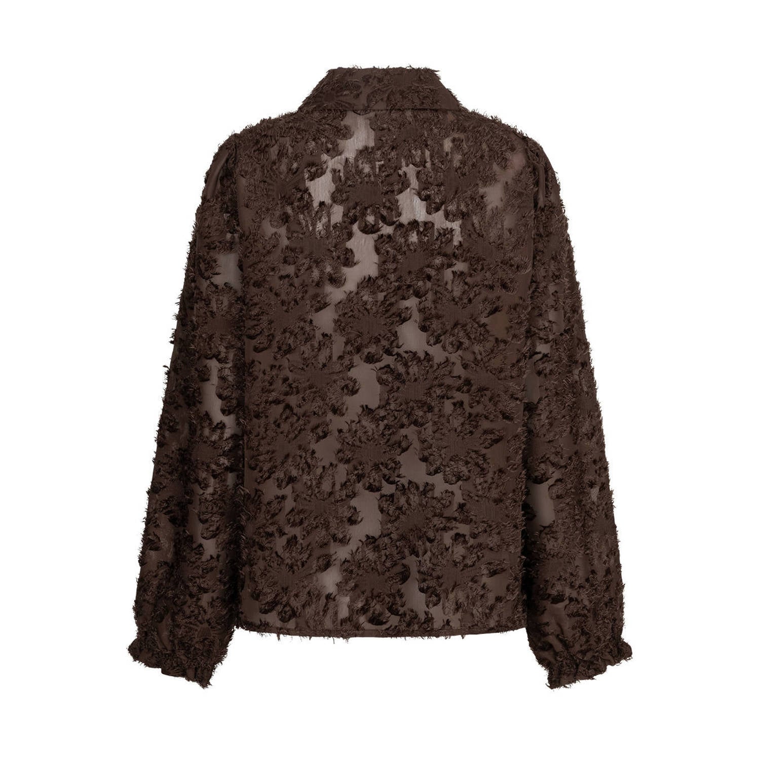 Red Button blouse met print bruin