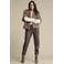 Red Button imitatieleren regular fit pantalon - donkerbruin