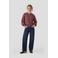 Anytime sweater met ruitjesprint bordeaux