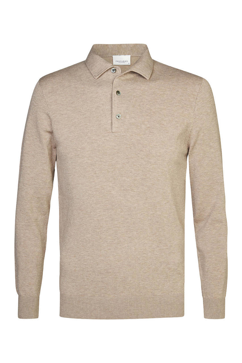 Profuomo zijden regular fit polo - beige