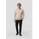 Profuomo wollen regular fit gebreide gemêleerde trui - beige