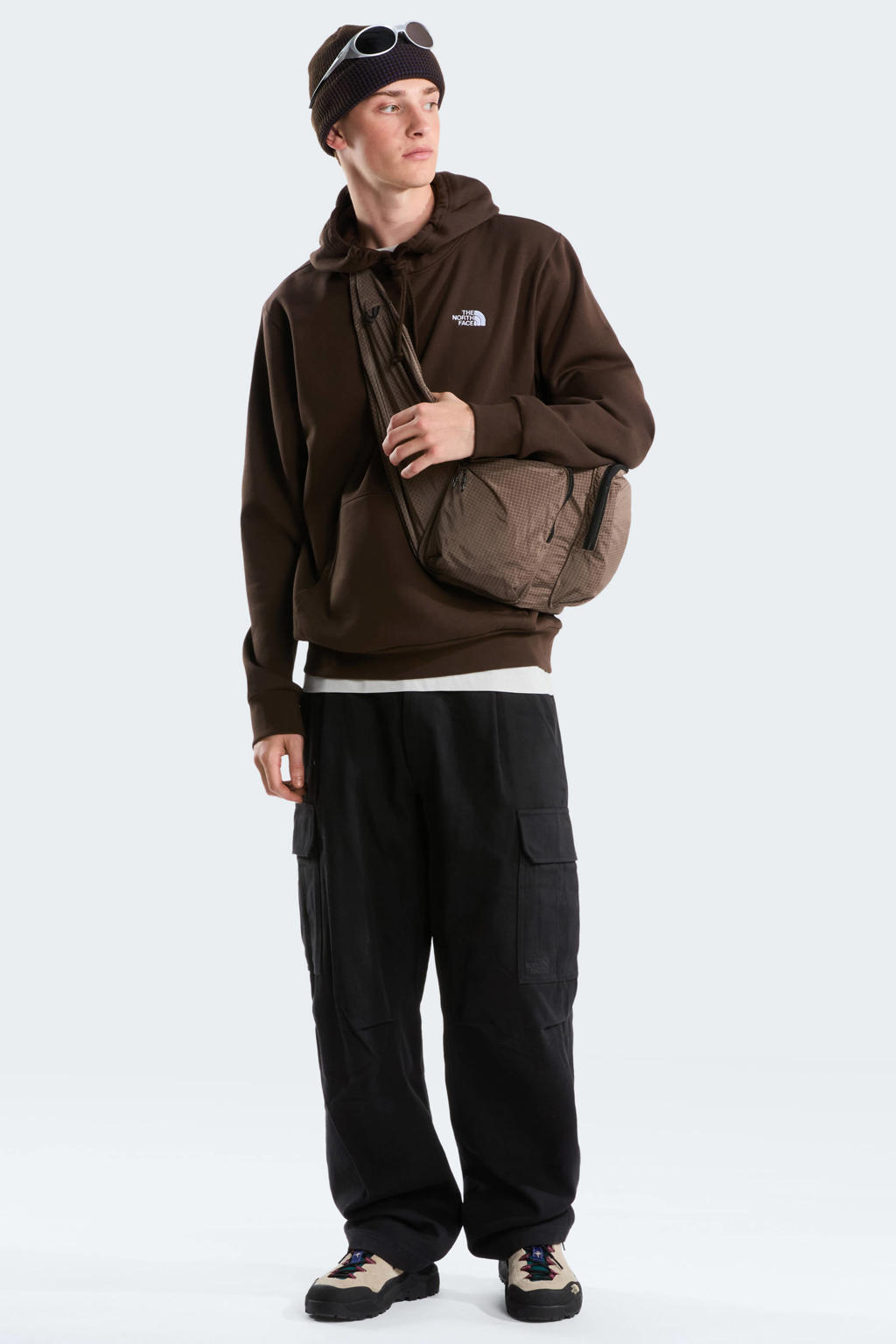 The North Face Evolution Simple Dome hoodie met backprint - donkerbruin