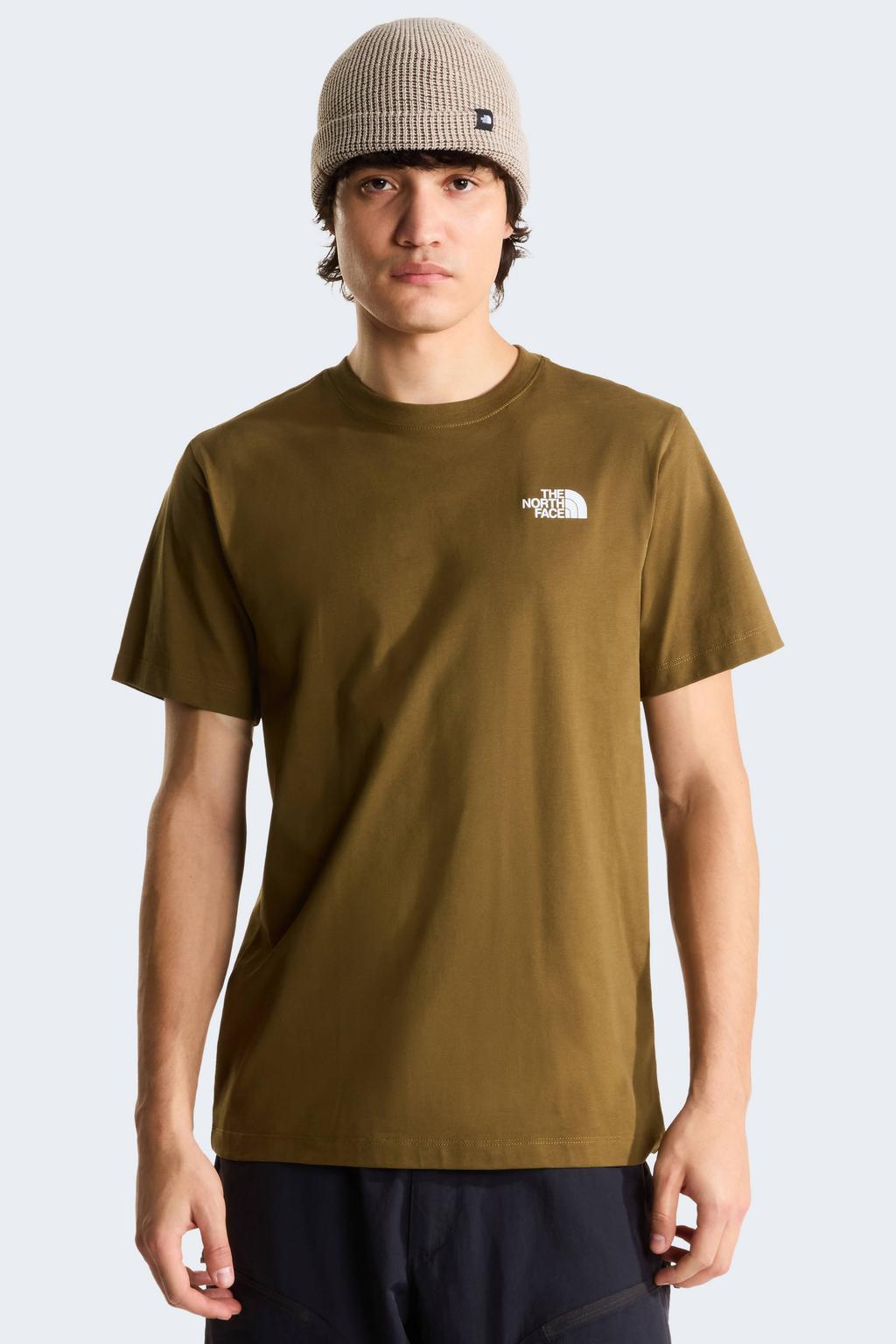 Groene heren The North Face Evolution NSE T-shirt van katoen met effen, korte mouwen en ronde hals
