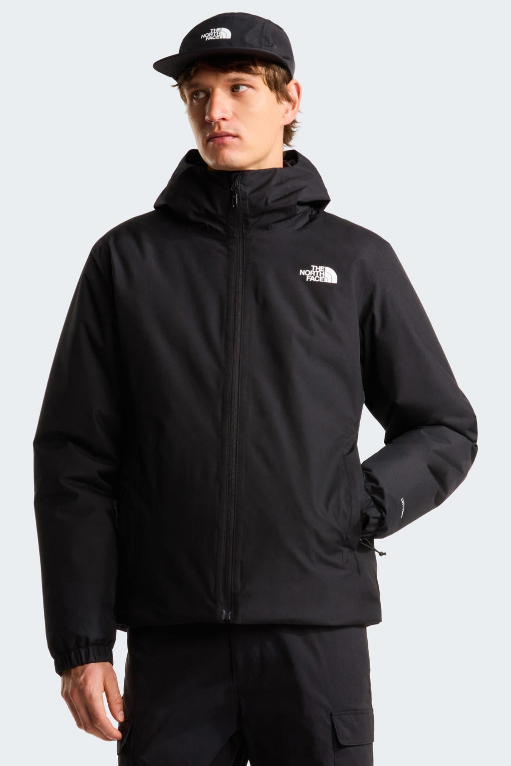 Zwarte heren The North Face Quest ono Ins jas van polyester met effen, lange mouwen en ritssluiting