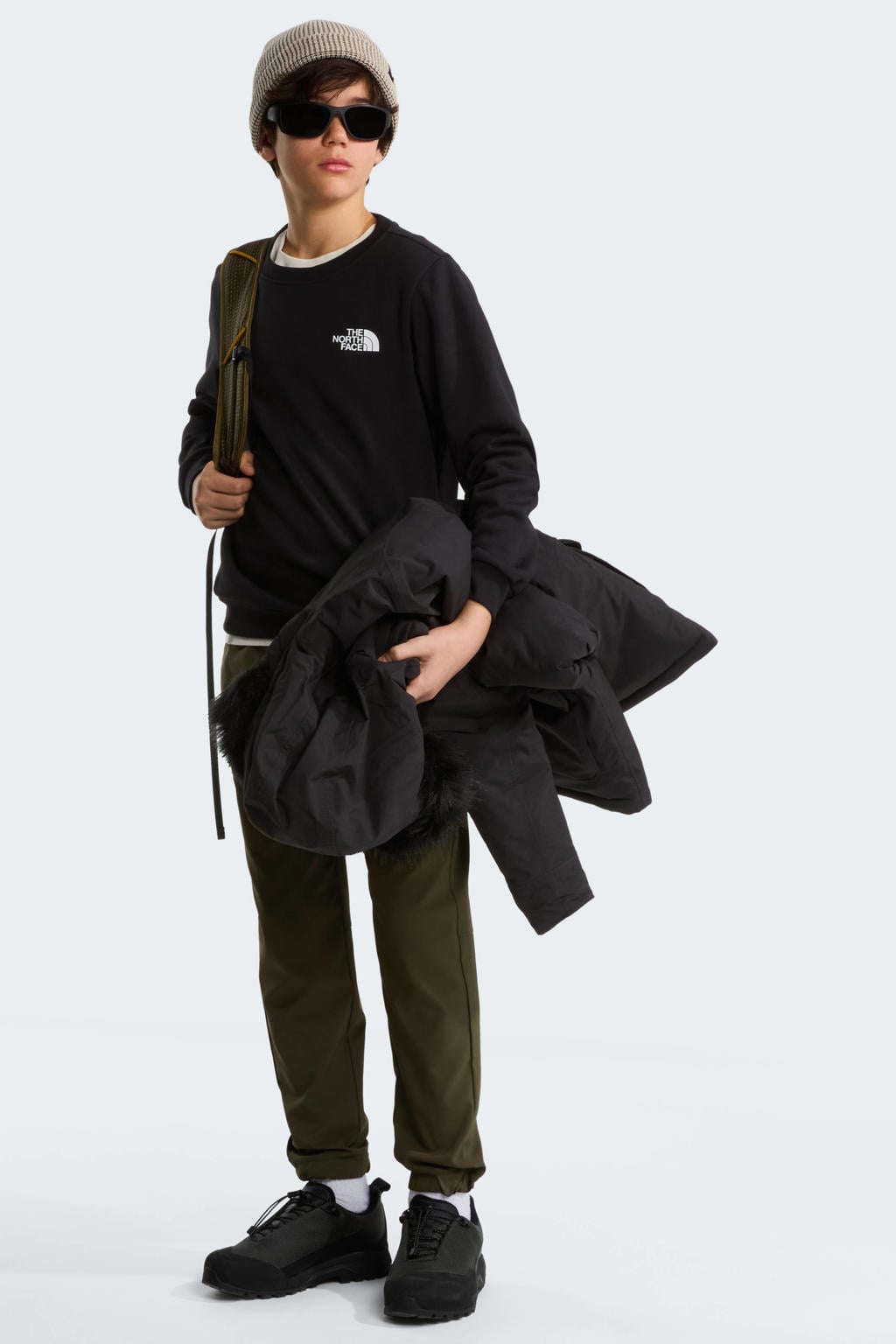 The North Face Evolution Box NSE sweater met backprint - zwart