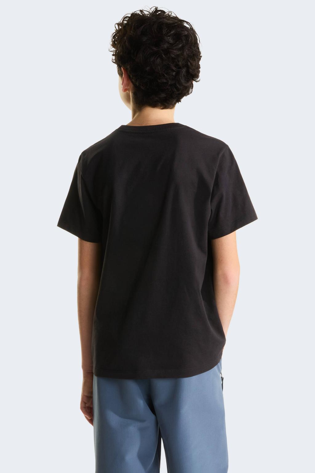 Zwarte jongens en meisjes The North Face T-shirt van katoen met logo dessin, korte mouwen en ronde hals