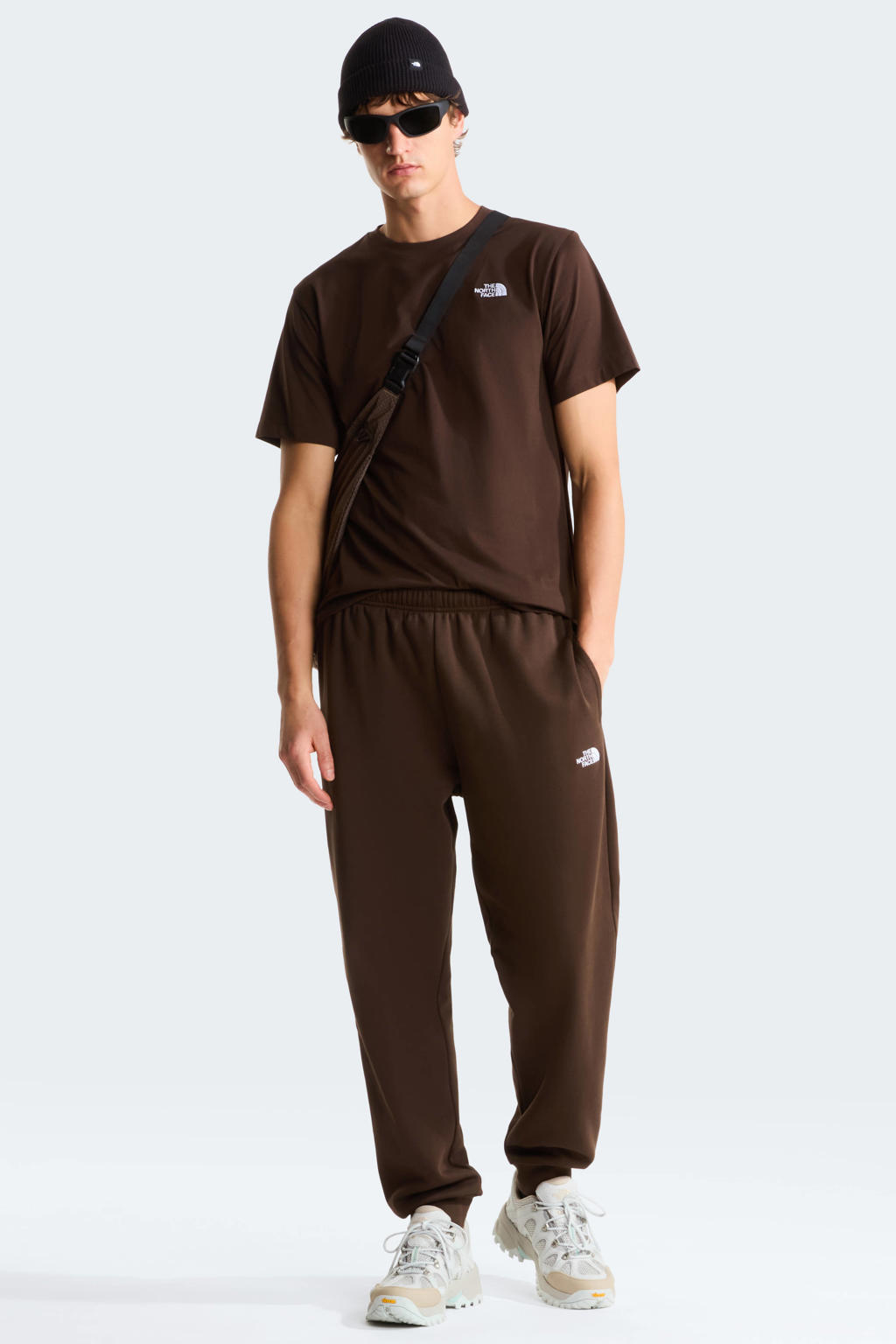 Donkerblauwe heren The North Face T-shirt Evolution Simple Dome van katoen met effen, korte mouwen en ronde hals