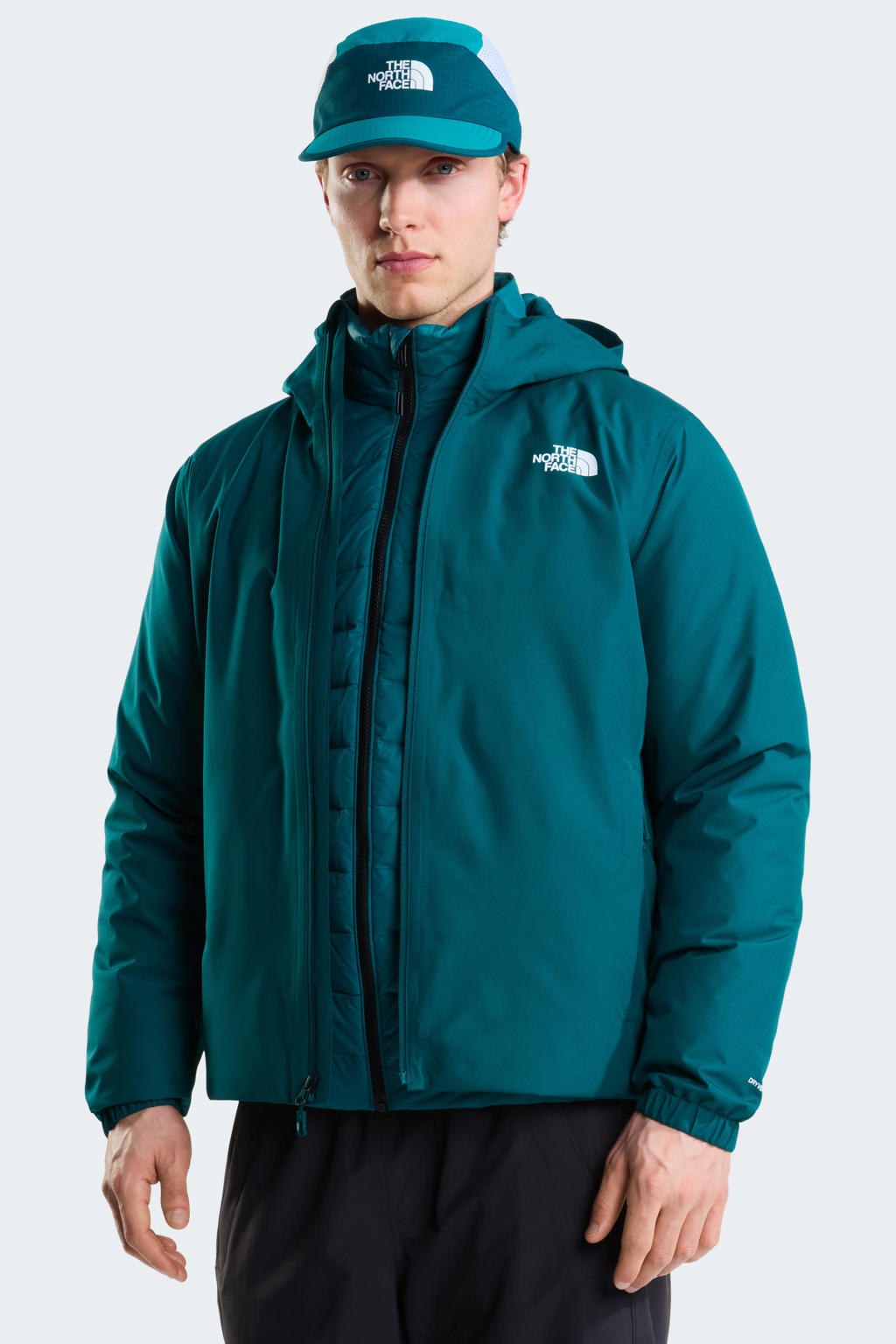 Petrolkleurige heren The North Face Quest ono jas van polyester met lange mouwen en ritssluiting