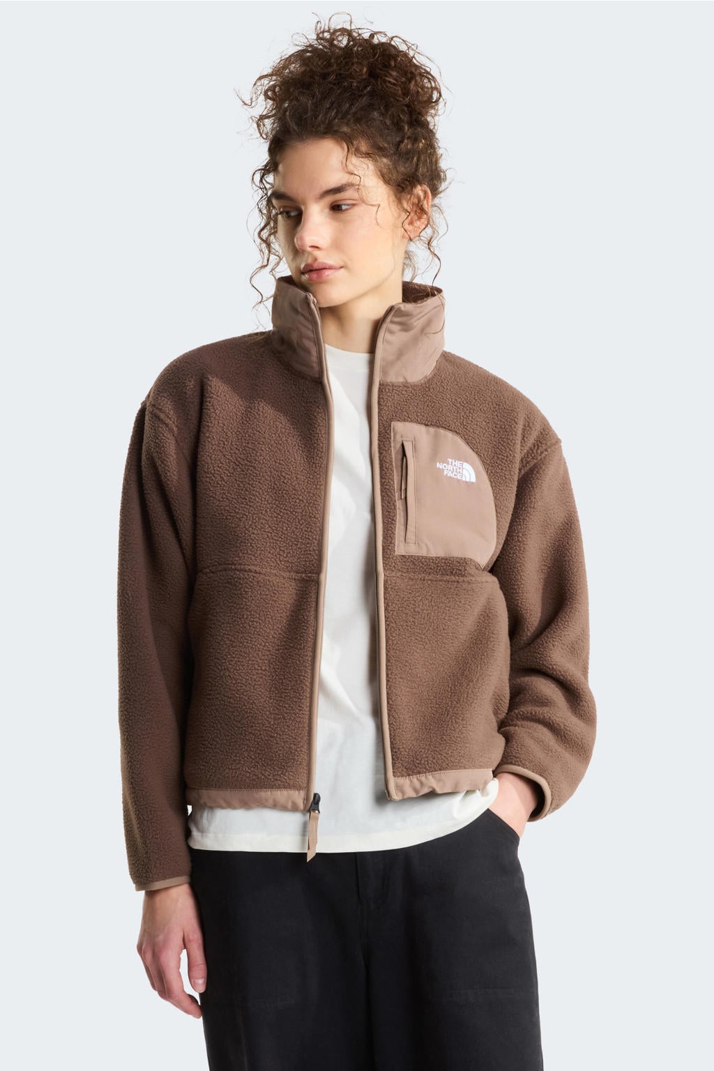 Bruine dames The North Face Yumiori fleece jack met lange mouwen, opstaande kraag en ritssluiting