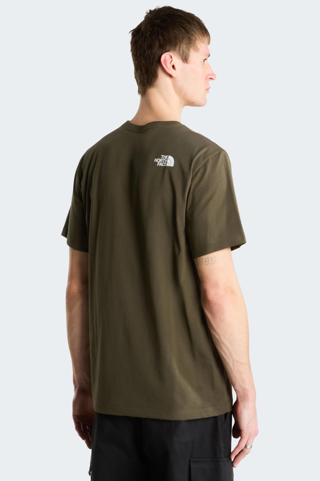 Donkergroene heren The North Face T-shirt Evolution Half Dome van katoen met printopdruk, korte mouwen en ronde hals