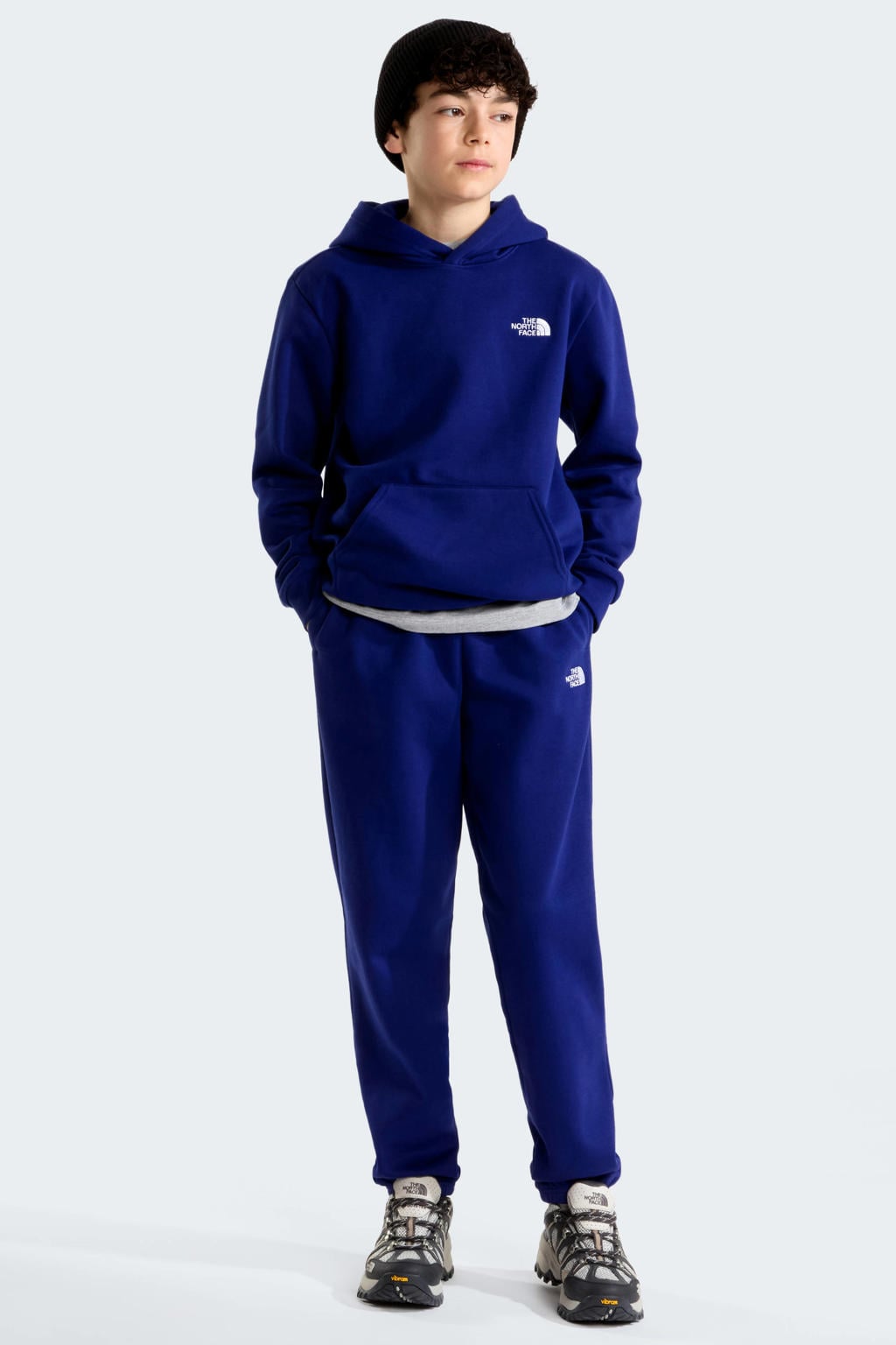 Donkerblauwe jongens en meisjes The North Face Simple Dome sweater met effen, lange mouwen en capuchon