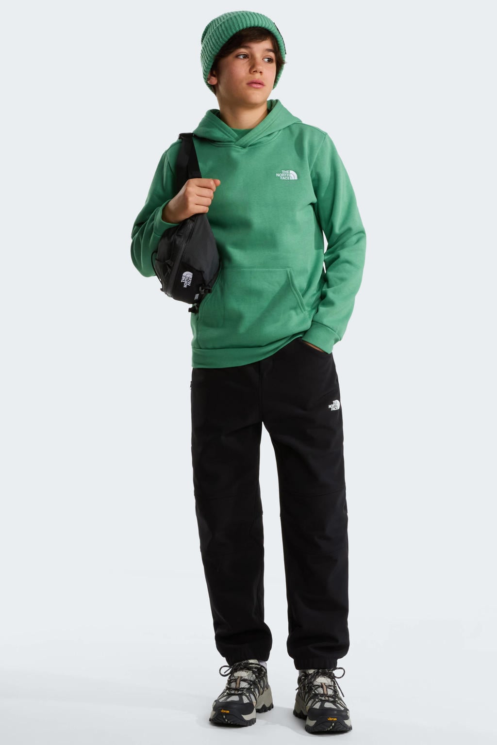 Groene jongens en meisjes The North Face Evolution Simple Dome sweater met effen, lange mouwen en capuchon