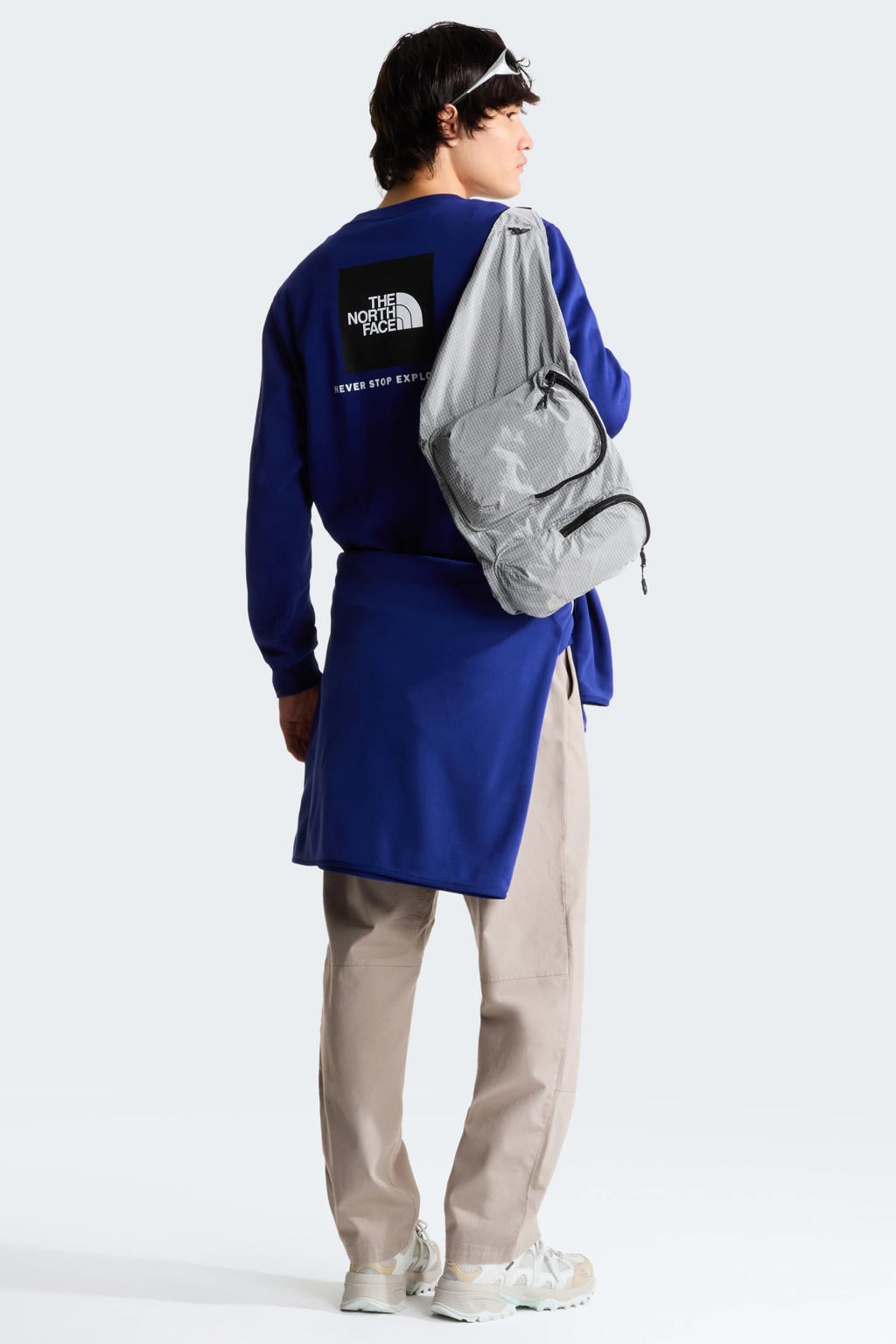 Blauwe heren The North Face regular fit sweater met lange mouwen en ronde hals