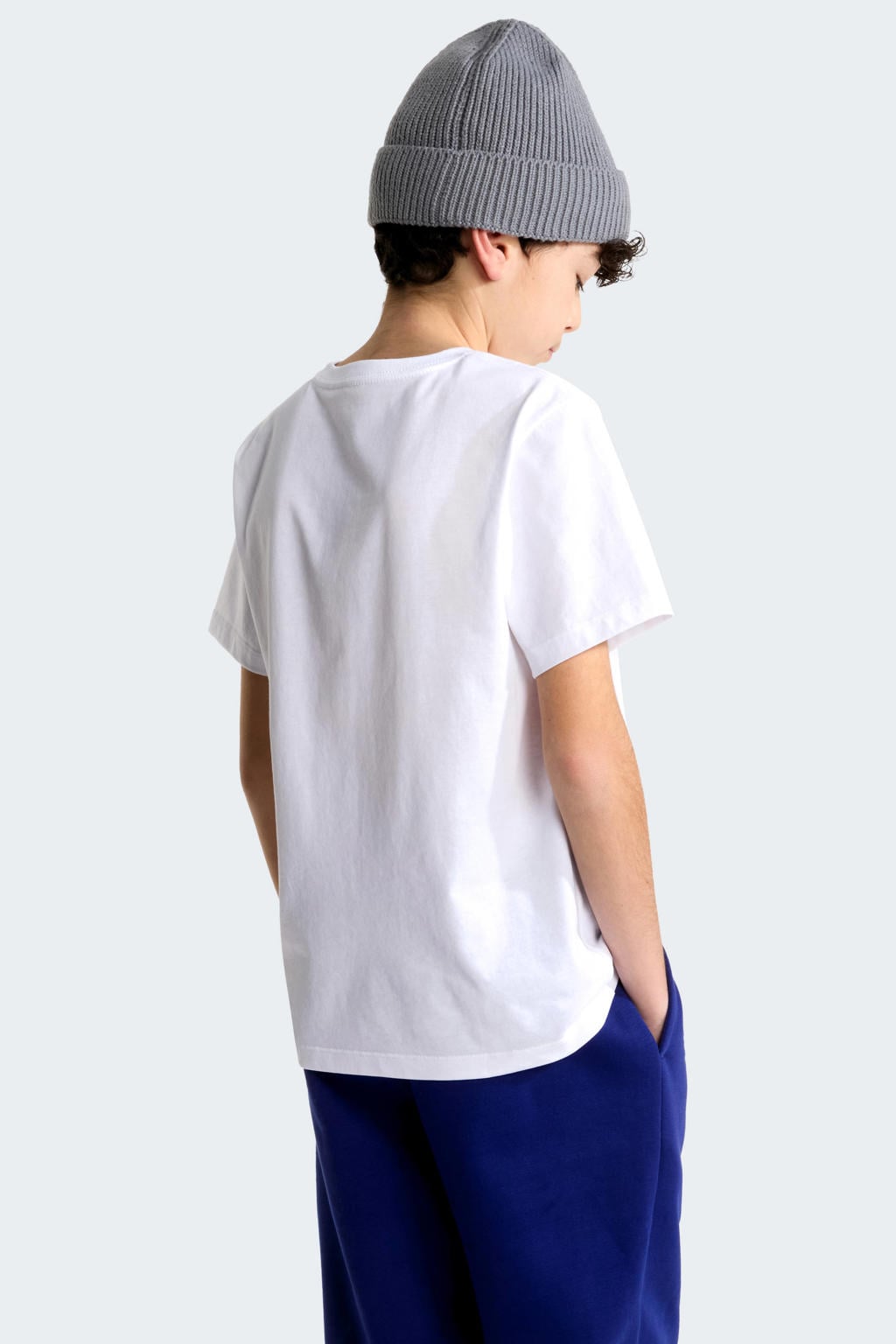 Witte jongens en meisjes The North Face T-shirt van katoen met logo dessin, korte mouwen en ronde hals