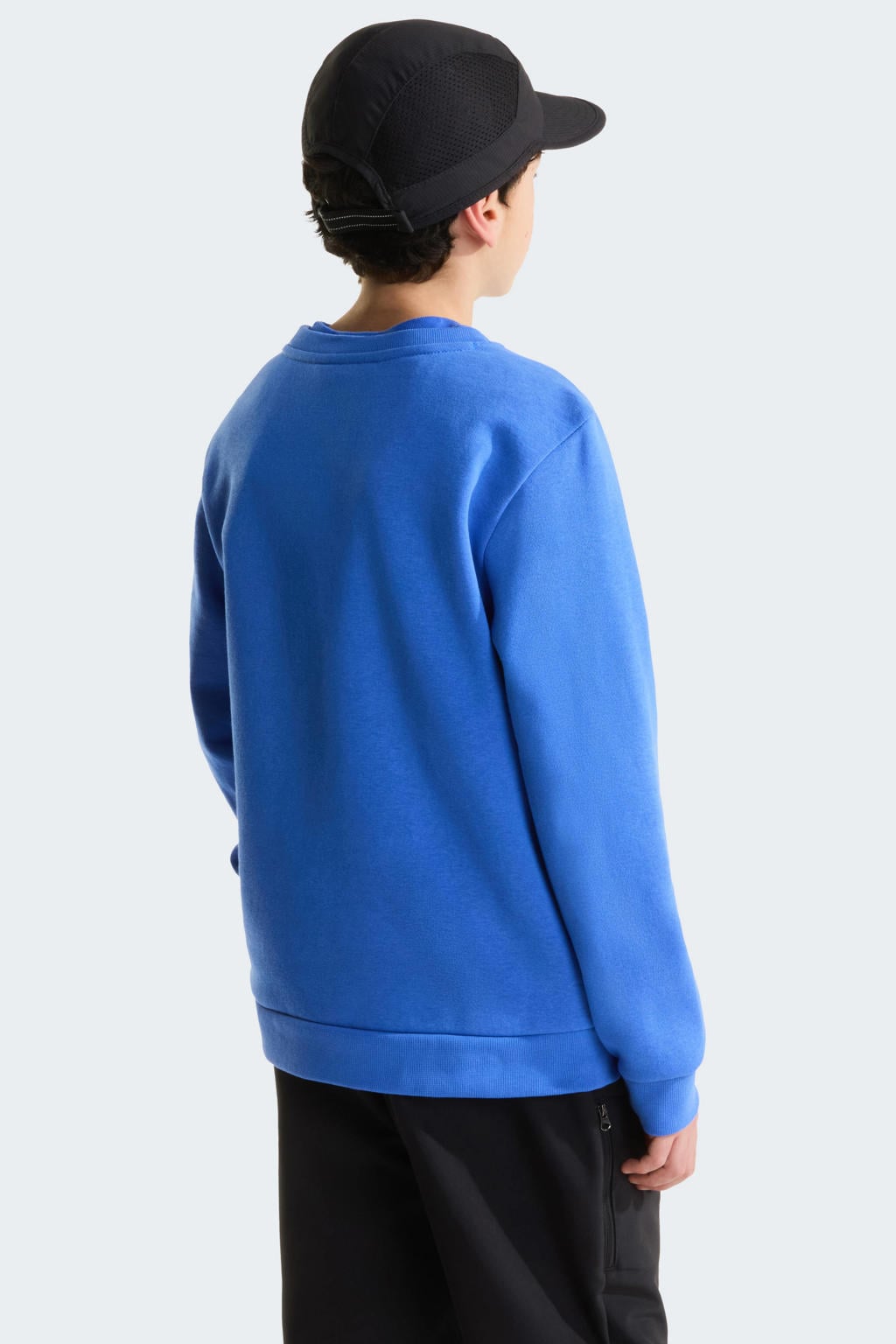 Blauwe jongens en meisjes The North Face Evolution Simple Dome sweater met effen, lange mouwen en ronde hals
