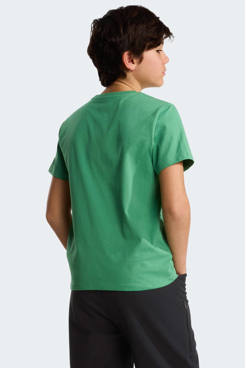 Groene jongens en meisjes The North Face T-shirt van katoen met logo dessin, korte mouwen en ronde hals