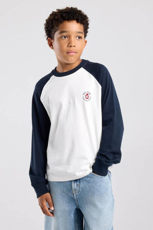 longsleeve met print en tekst - wit