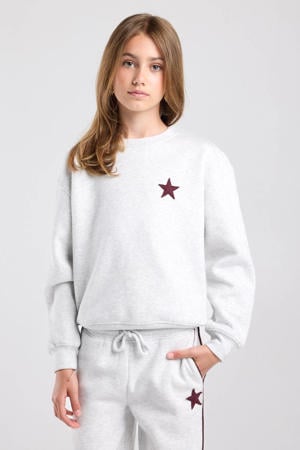 sweater met backprint - grijs