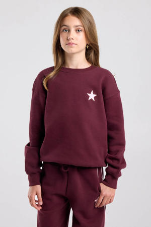 sweater met backprint - donkerrood