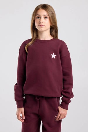 sweater met backprint - donkerrood