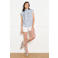 LOLALIZA viscose gebloemde blouse met glitters - lichtblauw