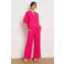 LOLALIZA viscose gebloemde broderie blouse - roze