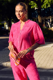 thumbnail: LOLALIZA viscose gebloemde broderie blouse - roze