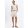 Mango regular fit gestreepte chino short - ecru