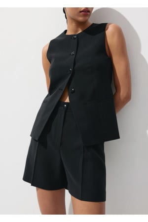 straight leg casual short - zwart