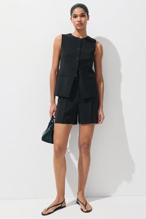 straight leg casual short - zwart