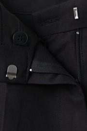 thumbnail: Mango viscose straight leg bermuda short met linnen - zwart