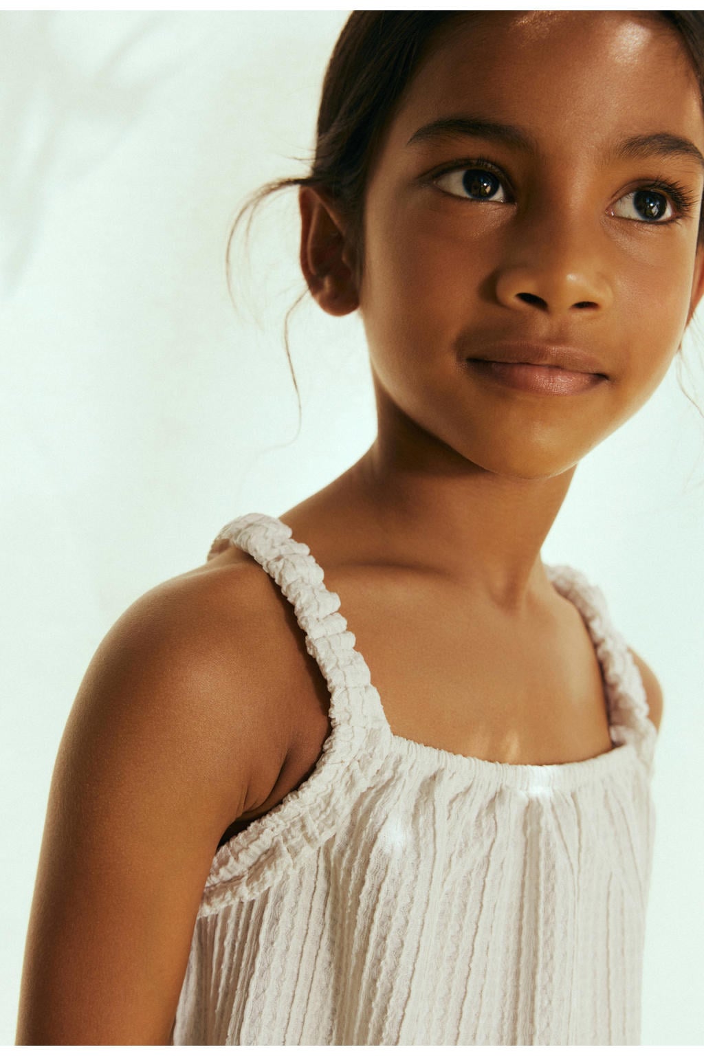 Mango Kids korte a-lijn jurk met borduursels - beige