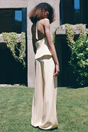 thumbnail: Mango straight leg broek met linnen - beige