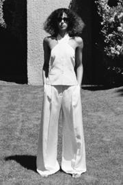 thumbnail: Mango straight leg broek met linnen - beige
