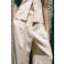 Mango straight leg broek met linnen - beige