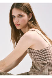 thumbnail: Mango geruite top - bruin