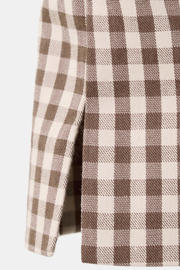 thumbnail: Mango slim fit geruite capribroek - bruin